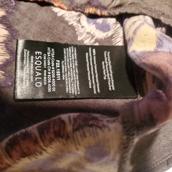 Esqualo Elements Print Long Sleeve Paisley Light Sz. 12 Blouse - Picture 11 of 15